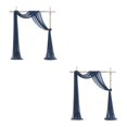 thumbnail image 3 of Ruiboury Wedding Arch Drapes Add Romantic Atmosphere With Wide Application Wedding Arch Draping Fabric Polyester Wedding Valance dark blue 2Set, 3 of 6