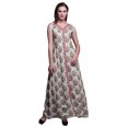 thumbnail image 1 of Bimba Robe Longue Florale pour Femme, Fête, Col en V, Fente avant, Sans Manches, Maxi, Très Petit, 1 of 5