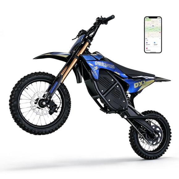 Gyrocopters DX1 Moto Tout-Terrain Électrique pour Adultes – Moteur 3000W, Vélo Électrique Tout-Terrain 65 KM/H, Batterie 20.8Ah, Autonomie 83KM, Suspension Complète, Freins Hydrauliques, Vélo de Motocross Électrique Tout-Terrain