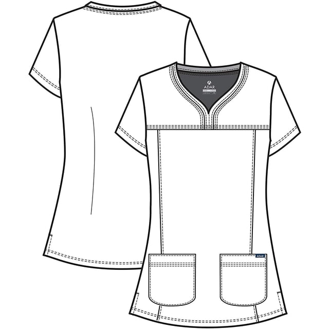 Adar Pro Heather Sarraus pour Femmes - Haut de Sarrau à Encolure Cœur en V - P4210H - Heather Grape - TTP