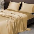 thumbnail image 4 of Parure de Lit en Satin Mat Doux et Uni, Idéale pour L'Hôtel - Taie D'Oreiller en Polyester, Literie Respirante pour un Sommeil, Beige, JKODE, 4 of 9
