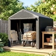 thumbnail image 2 of Outsunny Tente de Rangement, Remise Extérieure Portable avec Grande Porte, Gris Foncé, 2 of 10