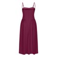 thumbnail image 5 of Gspmoly Robes Décontractées pour Femmes, Mode pour Femmes Couleur Unie Style Dopamine Bretelle d'Épaule Bretelles Ajustables Robe à Poches Robe à Bretelles Col Rond Robe de Cocktail Offres Hebdomadaires, 5 of 5