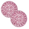 thumbnail image 1 of Oleegame 2PC Placemat 15 Inch Bowl Mat Multifunctional Wear Paper Home Table Decoration Placemats For Cafes Dark Coffee Round Pink, 1 of 7