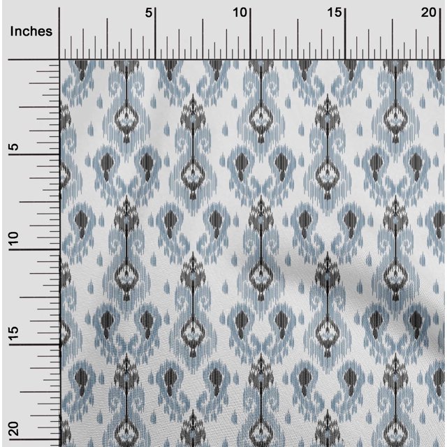 oneOone Georgette Viscose Fabric Paisley Ikat Decor Fabric Printed BTY 42 Inch Wide