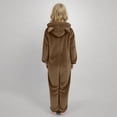 thumbnail image 3 of Pyjama d'Hiver pour Filles Combinaison à Capuche à Manches Longues pour Filles Pyjama Uni pour Chaleur Hivernale Décontractée Combinaison à Manches Longues, 3 of 6