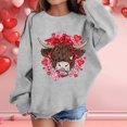 thumbnail image 2 of PMVFHDE Chandail Personnalisé Filles Mode Décontractée Col Rond Sans Capuche Manches Longues Imprimé Saint-Valentin Gris, 8-9 Ans, 2 of 4