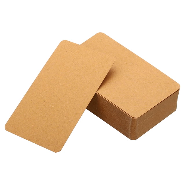 Unique Bargains 3.5' x 2' Blank Paper Business Cards, 90 Pack Small Index Flash Cards Words Message Note Card, Brown