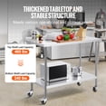 thumbnail image 3 of KFFKFF 24 x 48 x 40 Inch Durable Stainless Steel Table, Industrial Food Preparation Workstation with Wheels, Robust Prep Workstation, Metallic Work Station with Customizable Height, 3 of 9