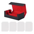 thumbnail image 3 of Bunblic Card Deck Box Can Holds 1200+ Cards Display Premium Sturdy Game Card Storage Black Red with White, 3 of 8