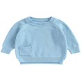 thumbnail image 1 of Baby Girl Boy Knit Pullover Sweater Fall Winter Warm Sweatshirt Tops with Pocket, 1 of 6