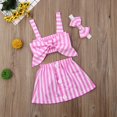 thumbnail image 4 of Ensemble 2 Pcs pour Tout-Petits Fille Été Crop Tops T-Shirt Jupe Courte Robe Vêtements, 4 of 4