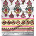 thumbnail image 2 of Soimoi Georgette Viscose Fabric Stripe,Leaves & Floral Panel Decor Fabric Printed Yard 42 Inch Wide, 2 of 2