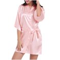 thumbnail image 1 of Sexy Underwear Women Color Ding Robe Bathrobe Color Light Summer Thin Sexy Short Cardigan Robe Plus Size Underwear, 1 of 4