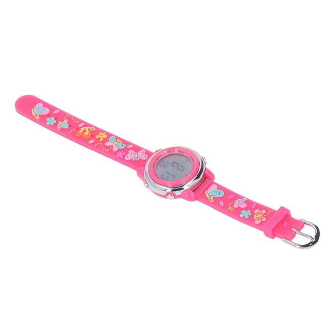 Montre pour Enfant de Dessin Animé, Montre Numérique à DEL pour Enfants Cadeau d'Anniversaire Lecture Facile Rétroéclairage Étanche pour le Sport pour 3 à 10 Ans Rose,Rouge Rose,Violet Foncé,Violet Clair,Bleu