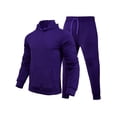 thumbnail image 1 of Innerwin Tracksuit Set Solid Color Men Sweatsuit Sports Hooded Athletic 2 Piece Jogging Suits Purple L, 1 of 2
