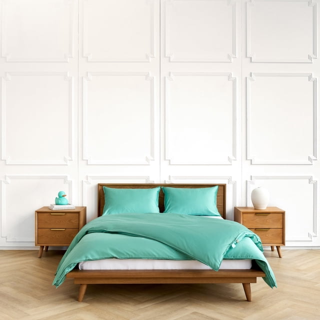 Ensemble de Housse de Couette Turquoise - 3 Pcs - Format Lit Simple