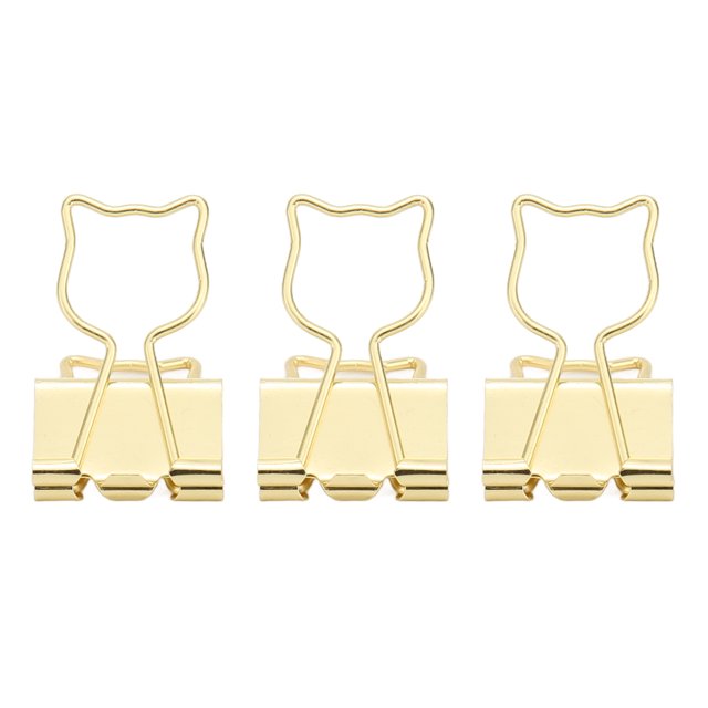 Binder Clips Creux de Bureau de Papeterie de Chat Longue Queue Fournit le Fer en Forme de Chat pour les Clips de Queue Étendus 100Pcs