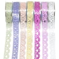 thumbnail image 4 of Ynlkorvg Roll Of Glitter Tape Lace Flower Pattern Self Adhesive Tape Sticker Colorful Decorative Masking Tape For Scrapbooking Card Making Crafts Frames Planner Journal Gifts Decor, 4 of 9