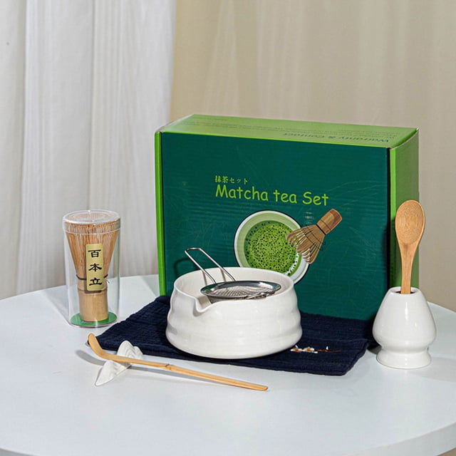 WHEANG Matcha Whisk Set Ceramic Matcha Set Includes Matcha Bowl Matcha Whisk And Holder Rest And Tea Towel 7 Pcs Matcha Kit For Matcha Lovers