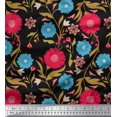 thumbnail image 1 of Soimoi Modal Satin Fabric Leaves & Floral Artistic Print Fabric by the Yard 42 Inch Wide, 1 of 5