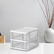 Wuztai Desktop Organizer, Transparent Plastic Storage Box, Multi Layer Drawer Desk Organizer, Clear Stationery Storage Box with Dividers for Office Home Desktop