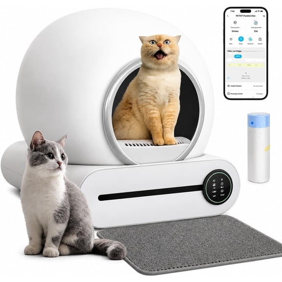 OXAA Boîte Cat Litter Auto-Nettoyante Automatique - Contrôle Intelligent via Application Wi-Fi, Protection de Sécurité pour Plusieurs Chats et Contrôle des Odeurs
