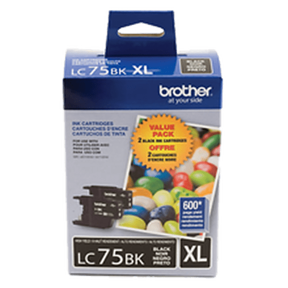 ~Brand New Original BROTHER LC75BKS High Yield INK / INKJET Cartridge Black 2-PACK for Brother MFC-J5910DW
