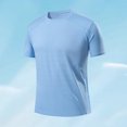 thumbnail image 2 of CHGBMOK T-Shirts pour Homme Couleur Unie Décontracté Sport Ample Manches Courtes Col Rond Chemisiers Haut Tailles M-5TG, 2 of 4