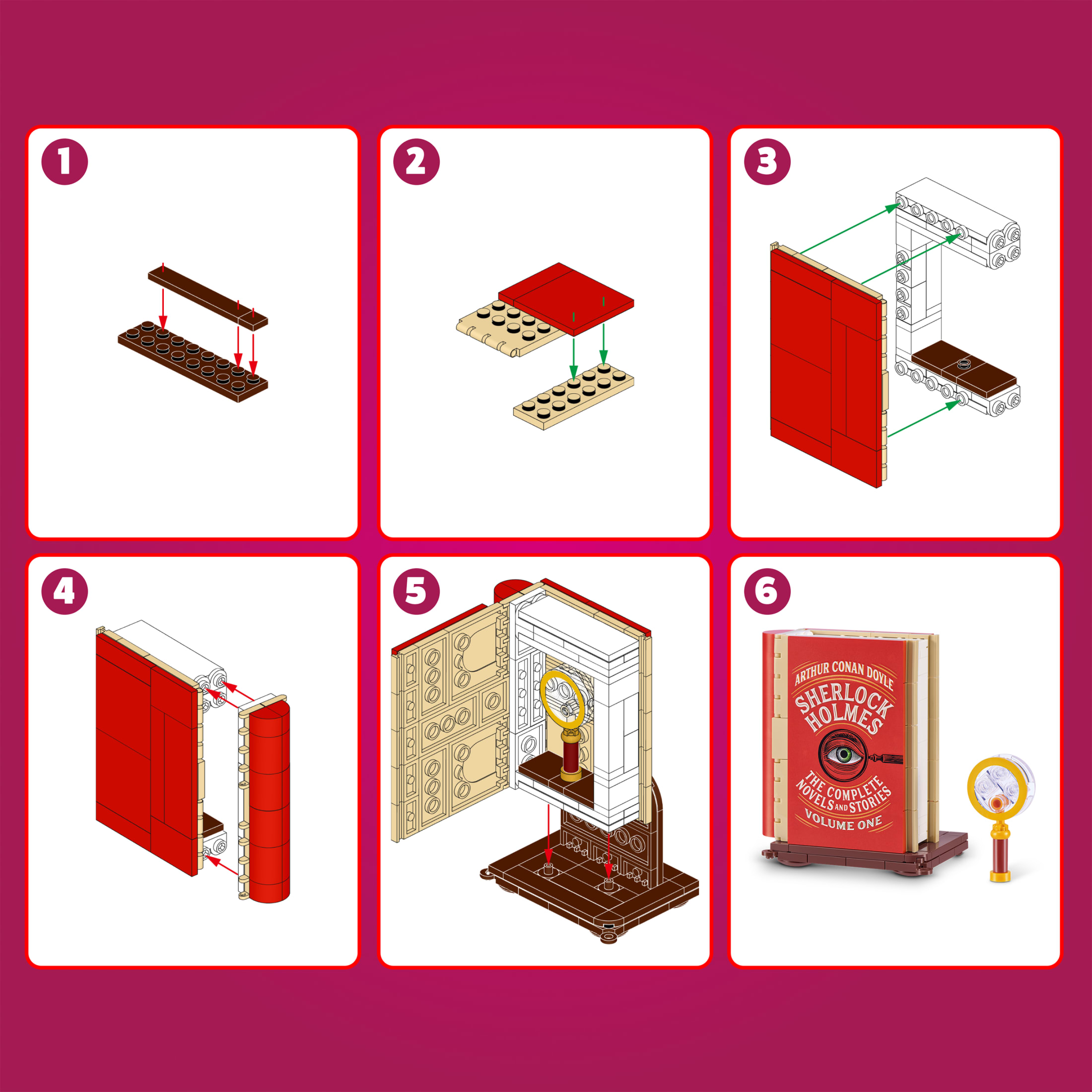 Collection de livres premium MAX BUILD MORE (Sherlock Holmes) par ZURU - Jeu de briques de construction en plastique pour enfants de 8 ans et plus