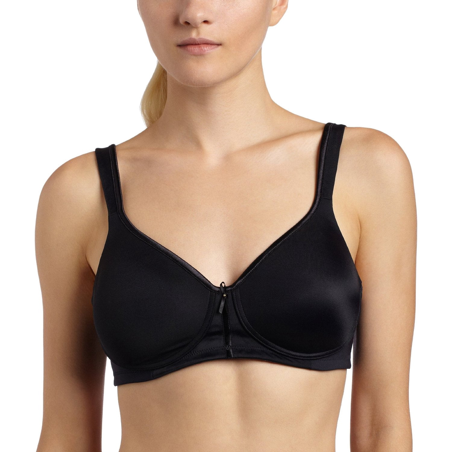 Vanity Fair Womens Body Caress Full Coverage Wirefree Bra, 42B, Midnight Black