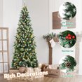 thumbnail image 3 of Patiojoy 7ft Pre-lit Artificial Christmas Tree Slim Artificial Xmas Tree w/ 350 Replaceable LED Lights & 818 Branch Tips, 3 of 10
