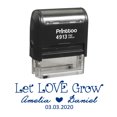 thumbnail image 1 of Printtoo Personalized Blue Self Inking Let Love Grow Stamp Custom Wedding Favor Rubber Stamper-58 x 22 mm, 1 of 6
