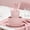Pink, variant on Wheat Straw Tableware Set 6-Piece Rice Bowl Plate Cup Portable Reusable Picnic Dish Set
