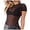 Black, variant on Lixiuxyad Woman's Summer Tops Women's Mesh Tight See Through Base Blouse Short Sleeve T Shirt Top