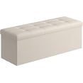 thumbnail image 1 of SONGMICS 43 Inches Folding Storage Ottoman Bench, Storage Chest, Footrest, Padded Seat, Cream White, 1 of 5