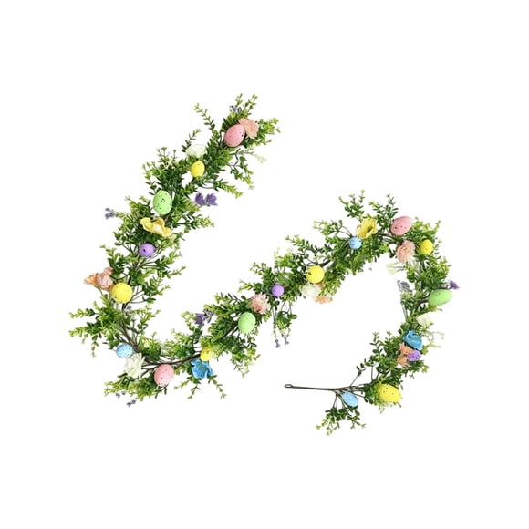 Eoozwa Oeufs de Pâques Lapin Vignes Décoration de Porte Guirlande de Printemps Décor Floral pour Intérieur Extérieur Maison Patio Porche Cadeau Coloré pour les Fêtes