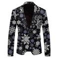 thumbnail image 1 of Men Christmas Snowflake Santa Suite Men Printed Pocket Lapel Button Tuxedo Jacket Suit Jacket Suit 3 Piece Suit Men 3 Piece Tuxedo for Men Suits for Young Men, 1 of 5