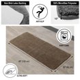 thumbnail image 3 of Brown Microfiber Polyester Double Sink Bath Mat Runner - 48"L x 20"W, 3 of 6