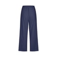 thumbnail image 5 of Jsaierl Women Linen Pants Drawstring High Waist Wide Leg Pants Plus Size Lightweight Solid Color Capris Vacation Comforts Summer Capri Pants, 5 of 5