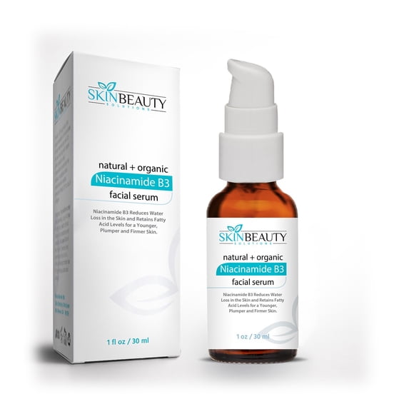 NIACINAMIDE 5% B3 Face Serum Advanced Formula with 5% Niacinamide Vitamin B3 for Younger, Plumper, Firmer Skin. Organic & Natural Base. Organic Content: 62%