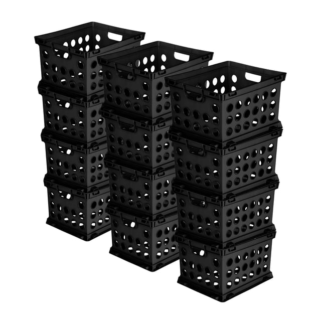 Sterilite Bacs de Rangement Empilables Robustes avec Poignées, Lot de 12