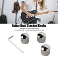 thumbnail image 3 of 3PCS Guitar Dual Stacked Knobs Dome Volume Tone Control Knobs Metal Knob Replacement For Electric Guitar Bass, 3 of 8