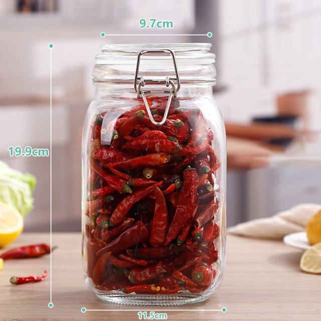 Transparent Glass Snap Storage Jar Household Kitchen Sealed Jar Grain Storage Box Tea Tin Multi-purpose Containe