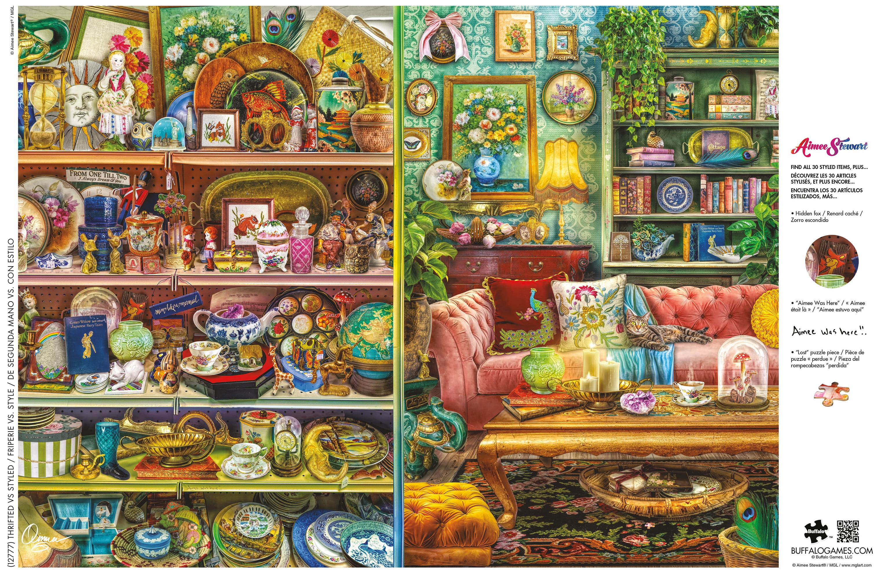 Puzzle en 1000 pièces entrelacées Buffalo Games Thrifted versus Styled pour adultes de 14 ans et plus