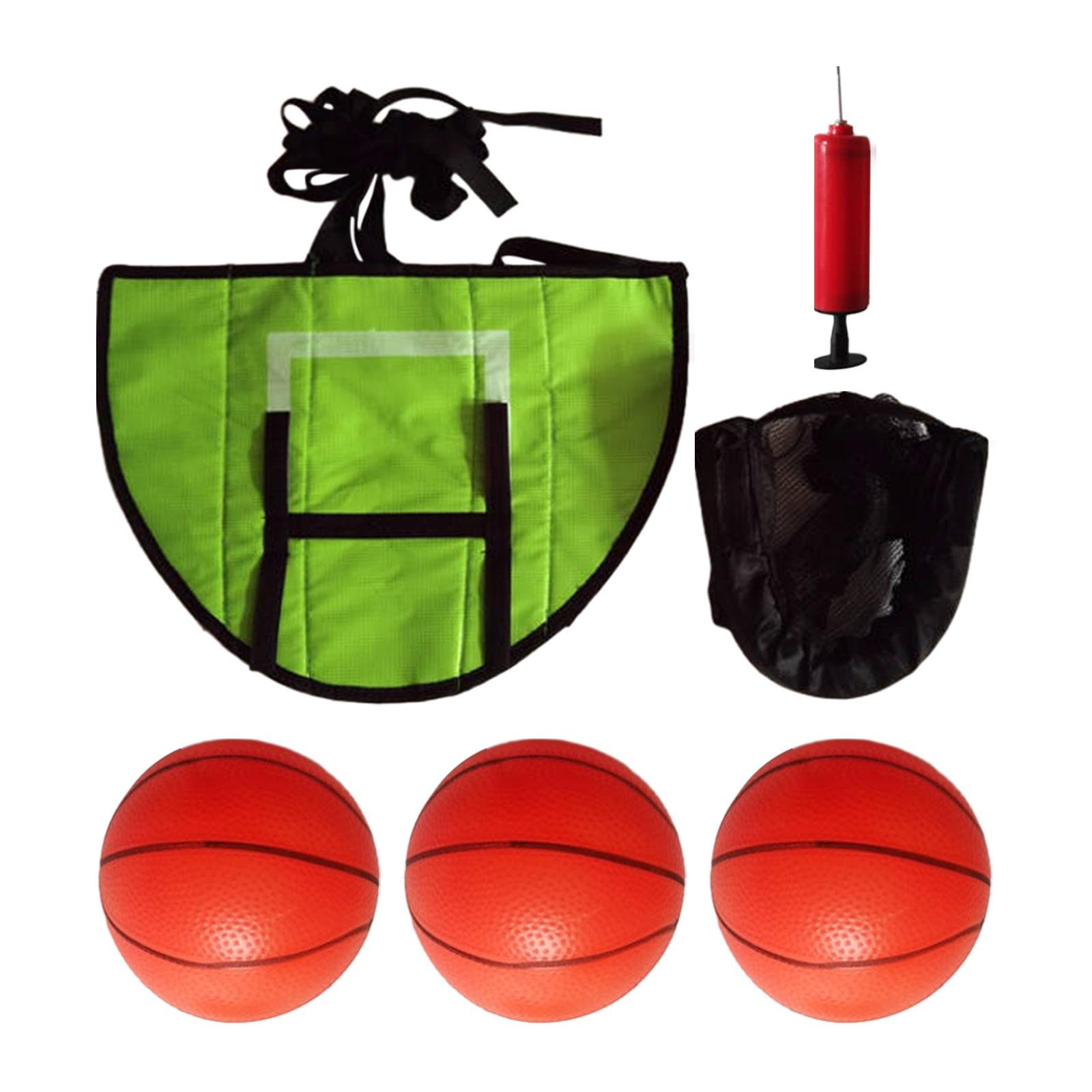S SERENABLE Basketball Hoop for Trampoline Basketball Goal Easy Install Basketball Stand with 3pcs balls