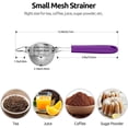thumbnail image 2 of U-Taste Small Fine Mesh Strainer: 18/8 Stainless Steel 3.35in 30 Mesh Kitchen Food Sieve with Sturdy Riveted Silicone Handle, Heavy Duty Deep Handheld Metal Colander for Tea, Juice (Purple), 2 of 9