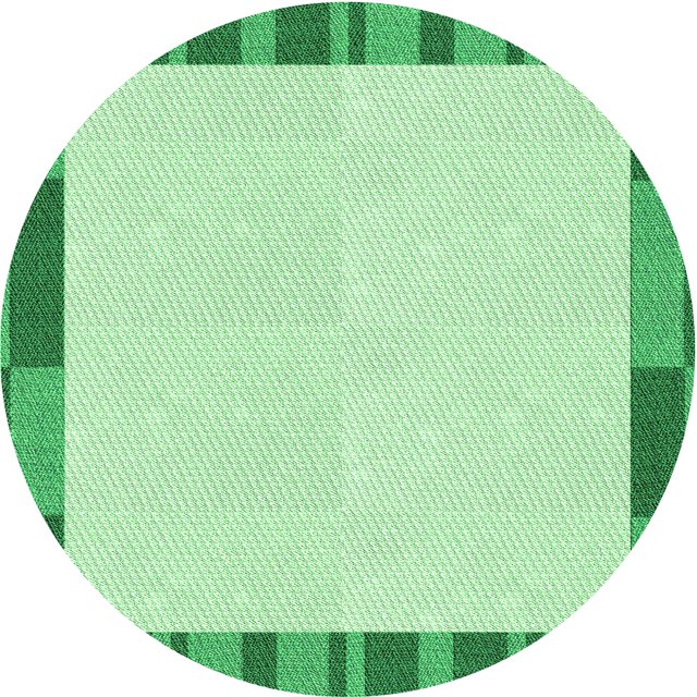 Ahgly Tapis Rond Lavable en Machine Intérieur Transitionnel Vert Clair, 4 Pieds Rond
