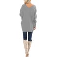 thumbnail image 5 of Women Long SLeeve V Neck Irregular Hem Tunic Top, 5 of 5
