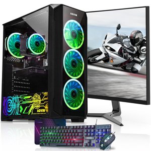 Jeu PC AQVIN ZForce Bureau Ordinateur Tour Intel Core i7, 32GB DDR4 RAM, 1TB SSD Stockage, 27 Inch Curved Gaming Monitor, Geforce GTX 1660 6GB GDDR5, Windows 10 Pro RGB Clavier et souris WiFi